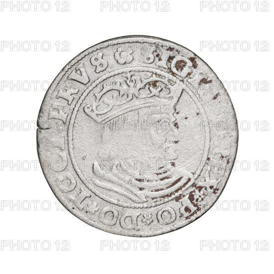 Prussian grosz, Sigismund I the Old (King of Poland; 1506–1548); 1529; Torun, Poland. Obverse: