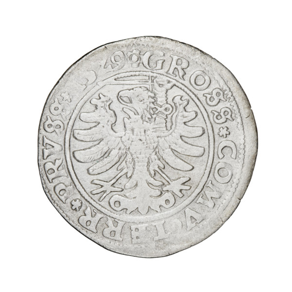 Prussian grosz, Sigismund I the Old (King of Poland; 1506–1548), 1529, Torun, Poland. Obverse: