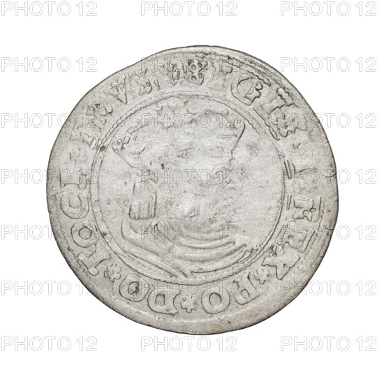 Prussian grosz, Sigismund I the Old (King of Poland; 1506–1548); 1529; Torun, Poland. Obverse:
