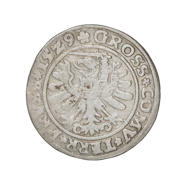 Prussian grosz, Sigismund I the Old (King of Poland; 1506–1548); 1529, Torun, Poland. Obverse: