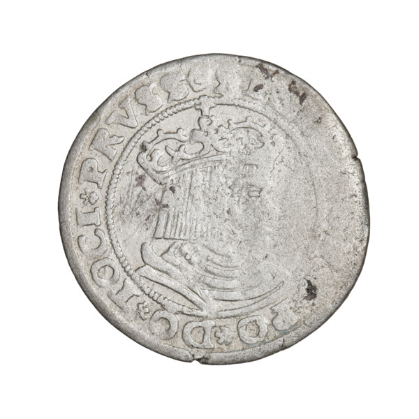 Prussian grosz, Sigismund I the Old (King of Poland; 1506–1548); obverse: crowned male bust in