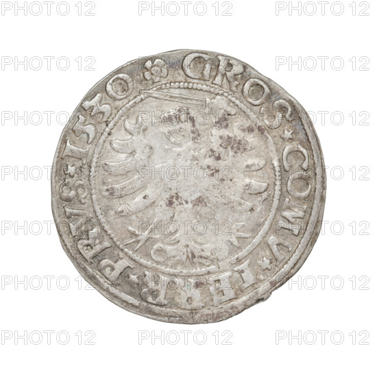 Prussian grosz, Sigismund I the Old (King of Poland; 1467–1548). Coin (1530), Torun, Poland.