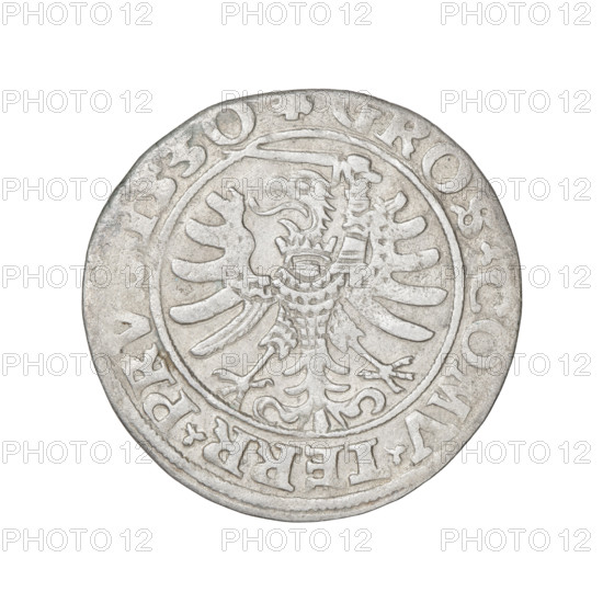 Prussian grosz, 1530. Obverse: Crowned male bust in profile turned to the right; in the rim between
