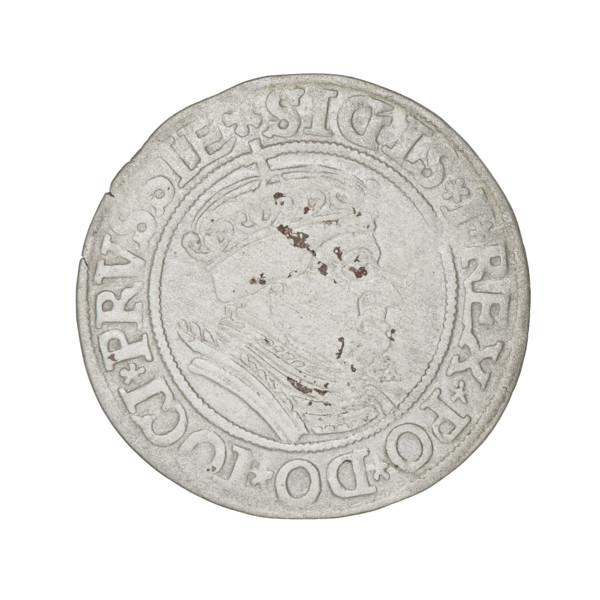 Prussian grosz, Sigismund I the Old (King of Poland; 1506–1548); silver coin (grosz), 1534.