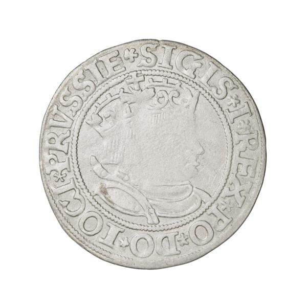 Prussian grosz, Sigismund I the Old (King of Poland; 1506–1548); 1534. Obverse: Crowned male bust