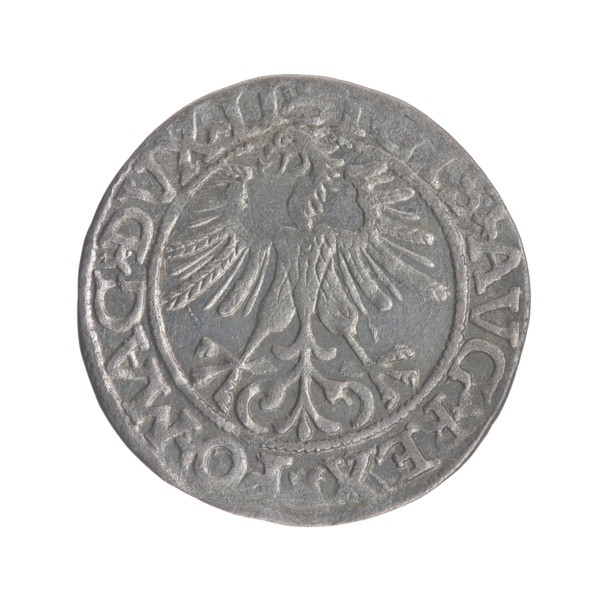 Lithuanian half-grosz, Sigismund II Augustus (King of Poland; 1544–1572); coats of arms; Jagiellon