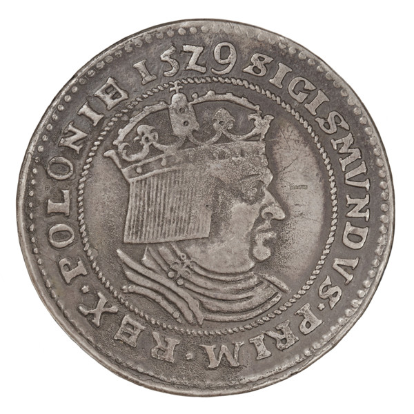 Forgery of a crown thaler imitating Sigismund I the Old (King of Poland; 1506–1548), made by