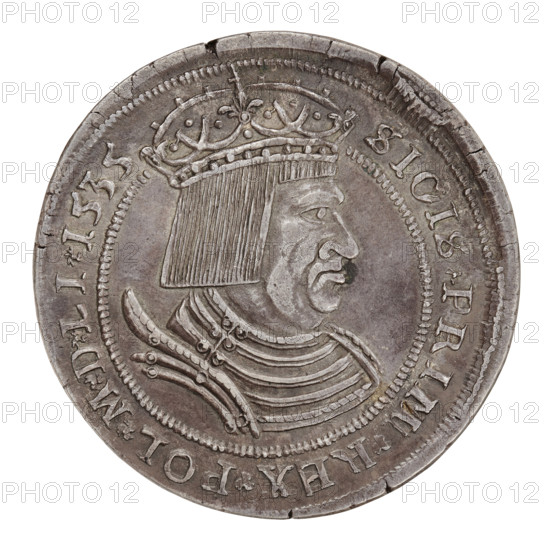 Majnert's forgery of the crown thaler of Sigismund I the Old (King of Poland; 1506–1548), by
