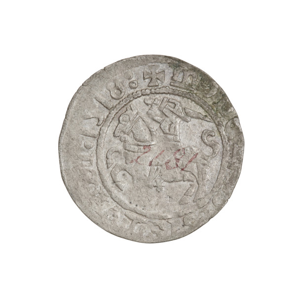 Lithuanian half-grosz, Sigismund I the Old (King of Poland; 1506–1548), R6 (rarity), eagles, Polish