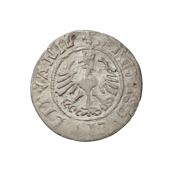 Lithuanian half-grosz, Sigismund I the Old (King of Poland; 1506–1548). Obv.: Pogon (Lithuanian