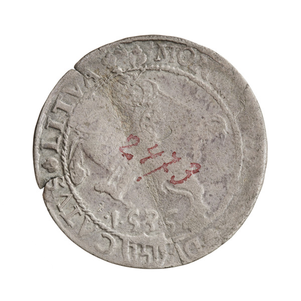 Lithuanian grosz, Sigismund I the Old (king of Poland; 1506–1548). Obverse: Polish crowned eagle,