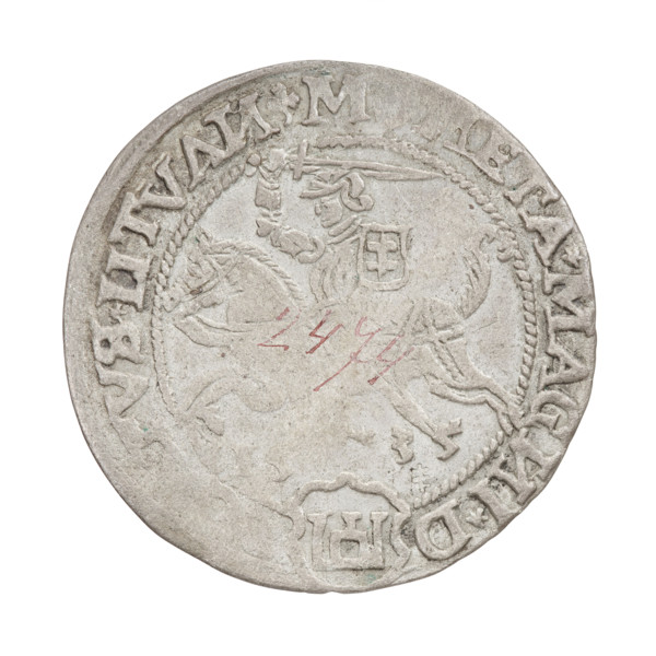 Lithuanian grosz, Sigismund I the Old (king of Poland; 1506–1548). R8 (rarity). Polish coin of the