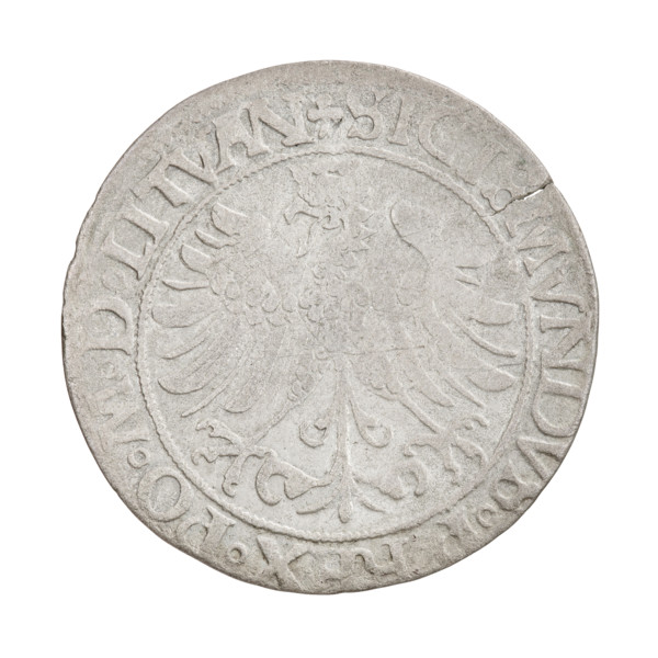 Lithuanian grosz, Sigismund I the Old (king of Poland; 1506–1548). R8 (rarity). Obv.: Polish Eagle