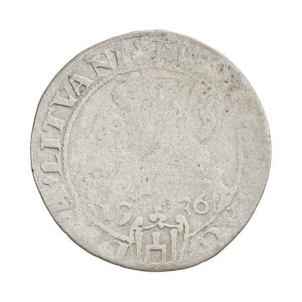Lithuanian grosz, Sigismund I the Old (king of Poland; 1506–1548). Obverse: Polish eagle with