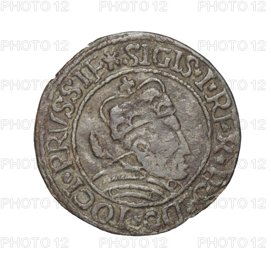 Prussian grosz - forgery; Sigismund I the Old (King of Poland; 1467–1548) (for the original);