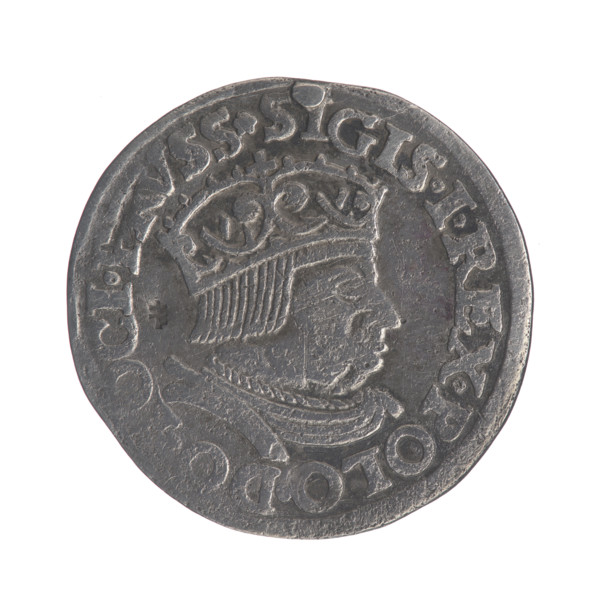 Gdansk trojak, Sigismund I the Old (King of Poland; 1506–1548). Obverse: Crowned male bust in
