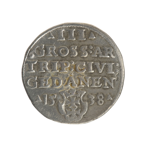 Gdansk trojak, Sigismund I the Old (King of Poland; 1506–1548). Obv.: Crowned male bust in profile