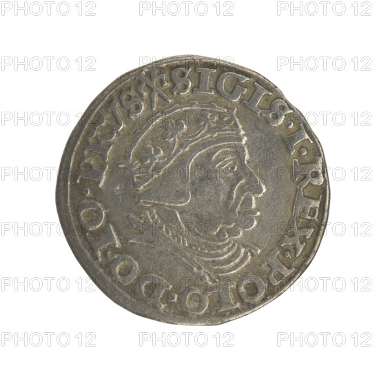 Gdansk trojak, Sigismund I the Old (King of Poland; 1506–1548). Obv.: Crowned male bust in profile