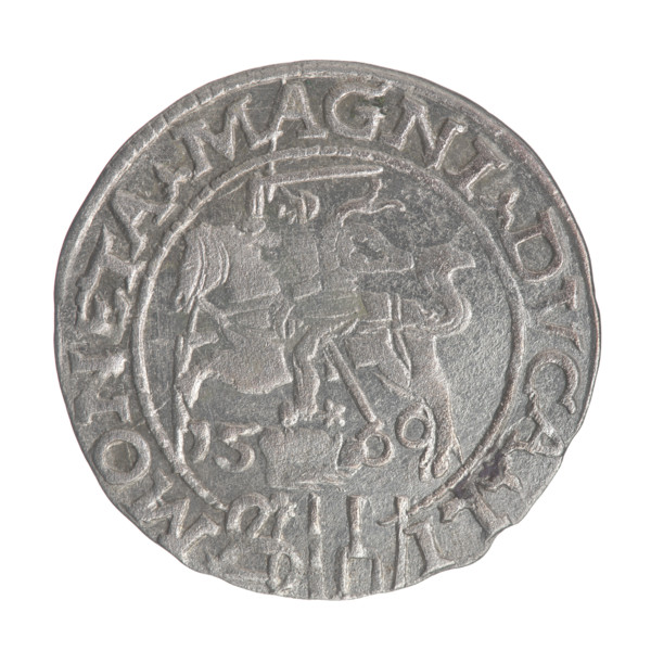 Lithuanian grosz on a Polish foot, Sigismund II Augustus (King of Poland; 1544–1572). Polish coins;