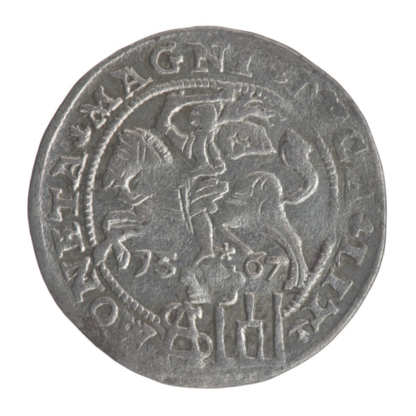 Lithuanian grosz on a Polish foot, Sigismund II Augustus (King of Poland; 1544–1572). Polish coin,