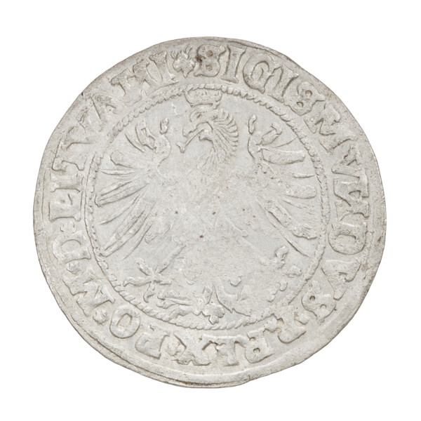 Lithuanian grosz, Sigismund I the Old (king of Poland; 1506–1548). Obverse: Polish Eagle with a