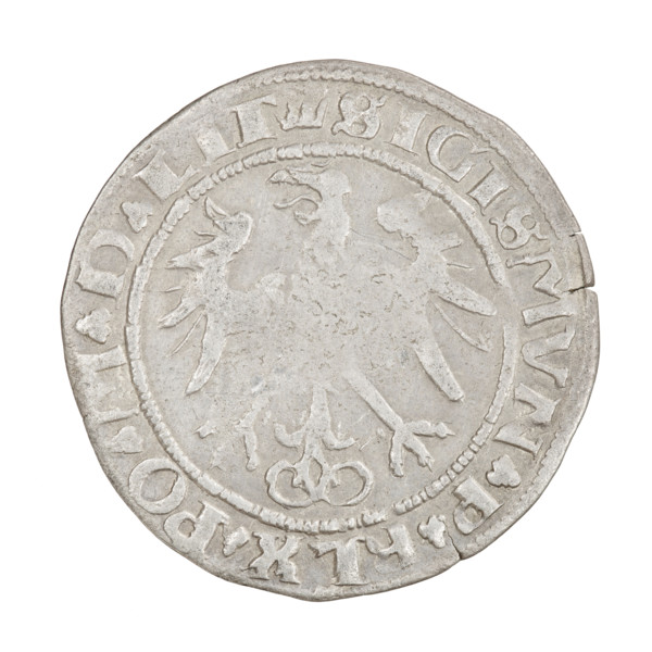 Lithuanian grosz, Sigismund I the Old (king of Poland; 1506–1548). Obverse: Polish Eagle; in the