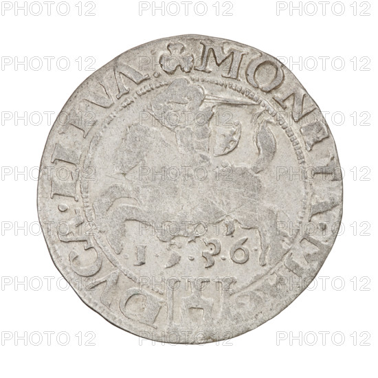Lithuanian grosz, Sigismund I the Old (King of Poland; 1506–1548). Obverse: Crowned Polish Eagle;