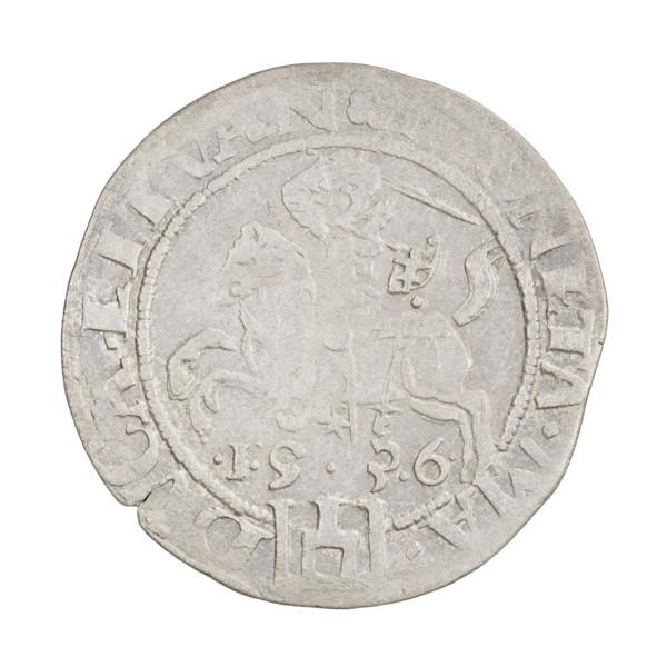 Lithuanian grosz, Sigismund I the Old (King of Poland; reign 1506–1548). Obverse: Polish eagle; in