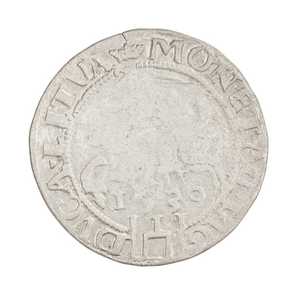 Lithuanian grosz, Sigismund I the Old (King of Poland; 1506–1548). Obverse: Crowned Polish eagle;