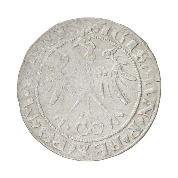 Lithuanian grosz of Sigismund I the Old (King of Poland, 1506–1548). Obverse: Crowned Polish eagle;