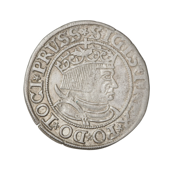 Prussian grosz (1533) of Sigismund I the Old (King of Poland, 1506–1548). Obverse: crowned male