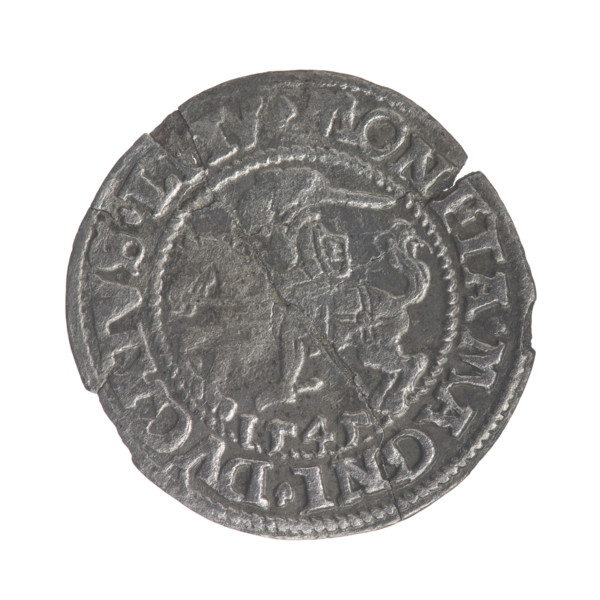 Lithuanian half-grosz, Sigismund II Augustus (King of Poland; 1544–1572). Obverse: Polish Eagle; in