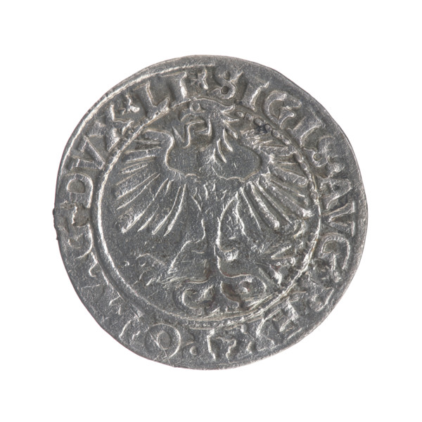 Lithuanian half-grosz, Sigismund II Augustus (King of Poland; 1544–1572); coats of arms; Jagiellons