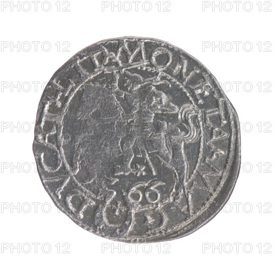 Lithuanian half-grosz, Sigismund II Augustus (King of Poland; 1544–1572). Obverse: Polish eagle,