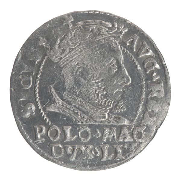 Lithuanian grosz on a Polish foot, Sigismund II Augustus (King of Poland; 1544–1572). Obverse:
