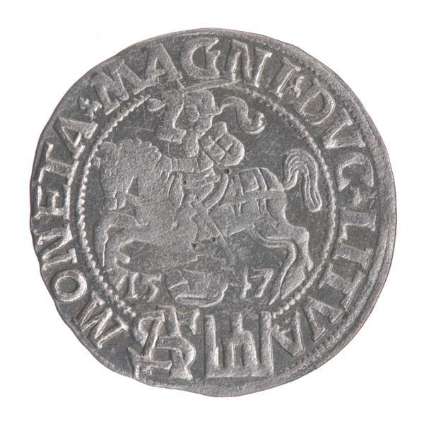 Lithuanian grosz on a Polish foot, Sigismund II Augustus (King of Poland; 1544–1572). Polish coin,