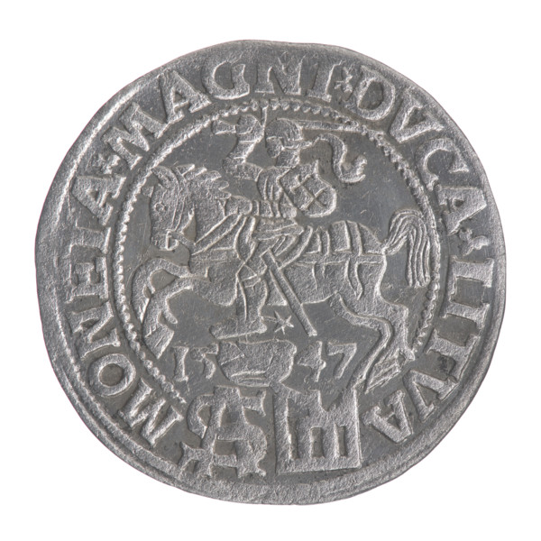 Lithuanian grosz on a Polish foot, Sigismund II Augustus (King of Poland; 1544–1572). Polish coin,