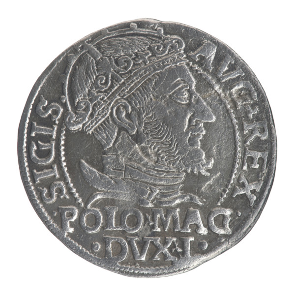 Lithuanian grosz on a Polish foot, Sigismund II Augustus (King of Poland; 1544–1572). Polish coin,