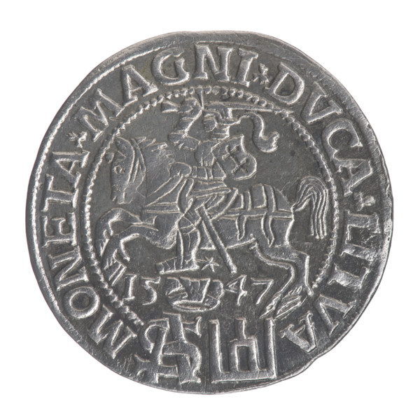 Lithuanian grosz on a Polish foot, Sigismund II Augustus (King of Poland; 1544–1572). Polish coin,