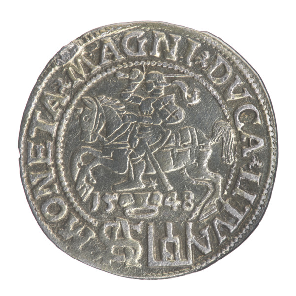 Lithuanian grosz on a Polish foot, Sigismund II Augustus (King of Poland; 1544–1572). Polish coin