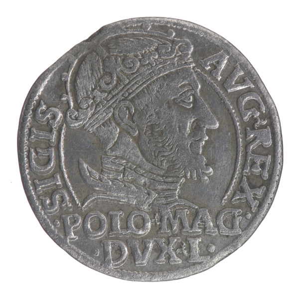 Lithuanian grosz on a Polish foot, Sigismund II Augustus (King of Poland; 1544–1572). Polish coin,