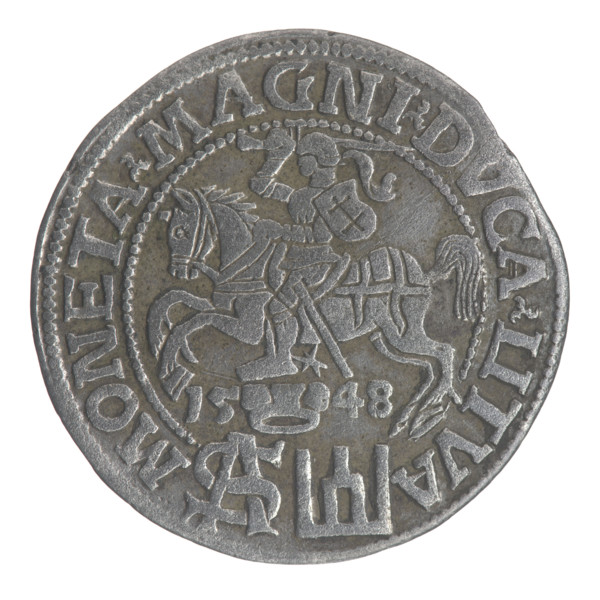 Lithuanian grosz on a Polish foot, Sigismund II Augustus (King of Poland; 1544–1572). Polish coin,
