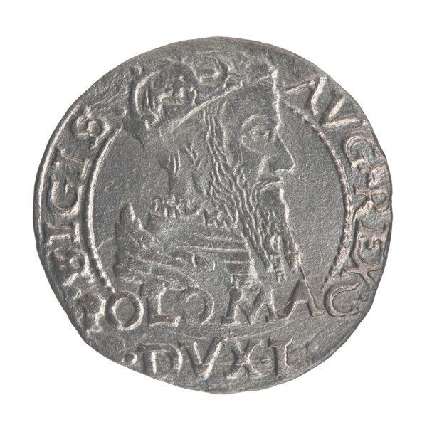 Lithuanian grosz on a Polish foot, Sigismund II Augustus (King of Poland; 1544–1572). Obverse: