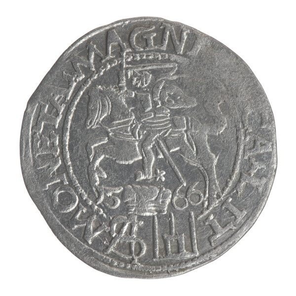 Lithuanian grosz on a Polish foot, Sigismund II Augustus (King of Poland; 1544–1572). Polish coin,