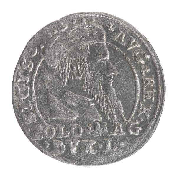 Lithuanian grosz on a Polish foot, Sigismund II Augustus (King of Poland; 1544–1572). Polish coin