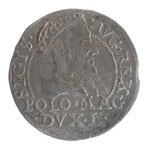 Lithuanian grosz on a Polish foot, Sigismund II Augustus (King of Poland; 1544–1572). Silver coin