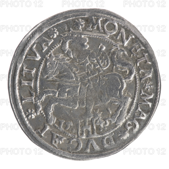 Lithuanian grosz on a Lithuanian foot, Sigismund II Augustus (King of Poland; 1544–1572). Obverse: