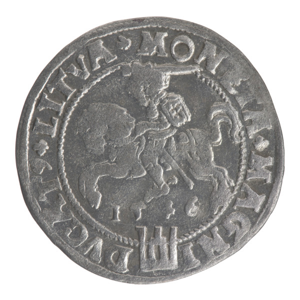 Lithuanian grosz on a Lithuanian foot, Sigismund II Augustus (King of Poland; 1544–1572); coats of
