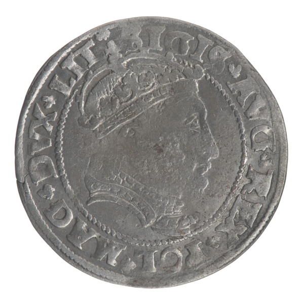 Obverse: Crowned male bust in armour with profile turned to the right; rim inscription divided at