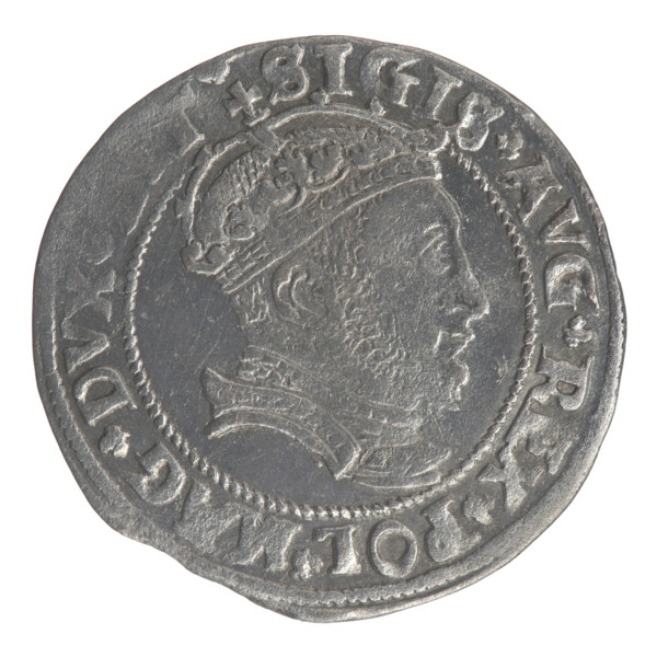 Obverse: Crowned male bust in armour with profile turned to the right; rim inscription divided at